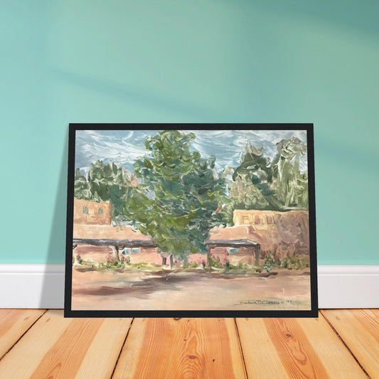 'Adobe Serenity 2' I 12x16 Wooden Framed Art Print | Original Artwork by American Artist Barbara Cleary
