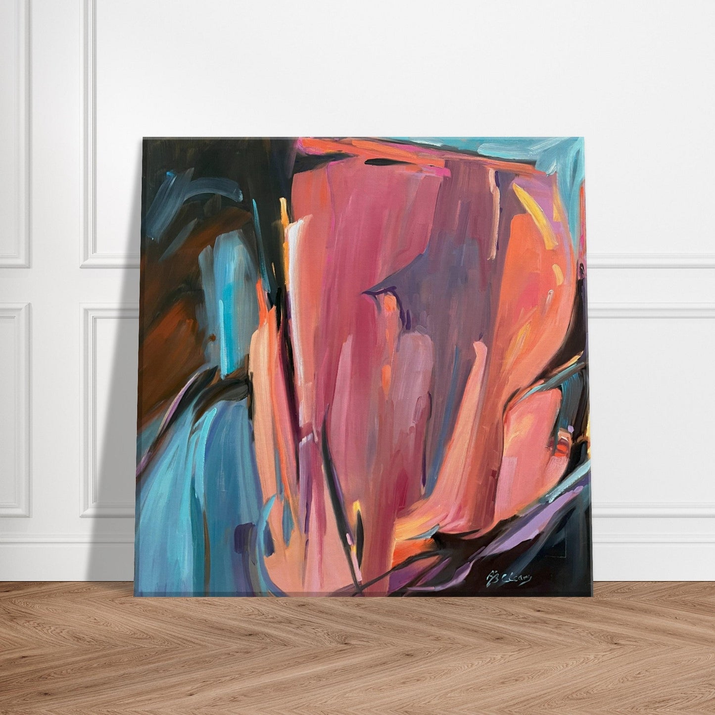 ‘Colorscape' Abstract I 12x12 inch Art Print on Canvas I Original Artwork by American Artist Barbara Cleary