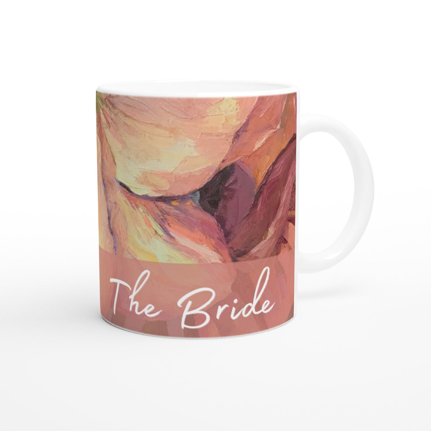 'Bride' 11oz White Ceramic Mug | Bridal Collection with 'Amaryllis' Artwork by American Artist Barbara Cleary