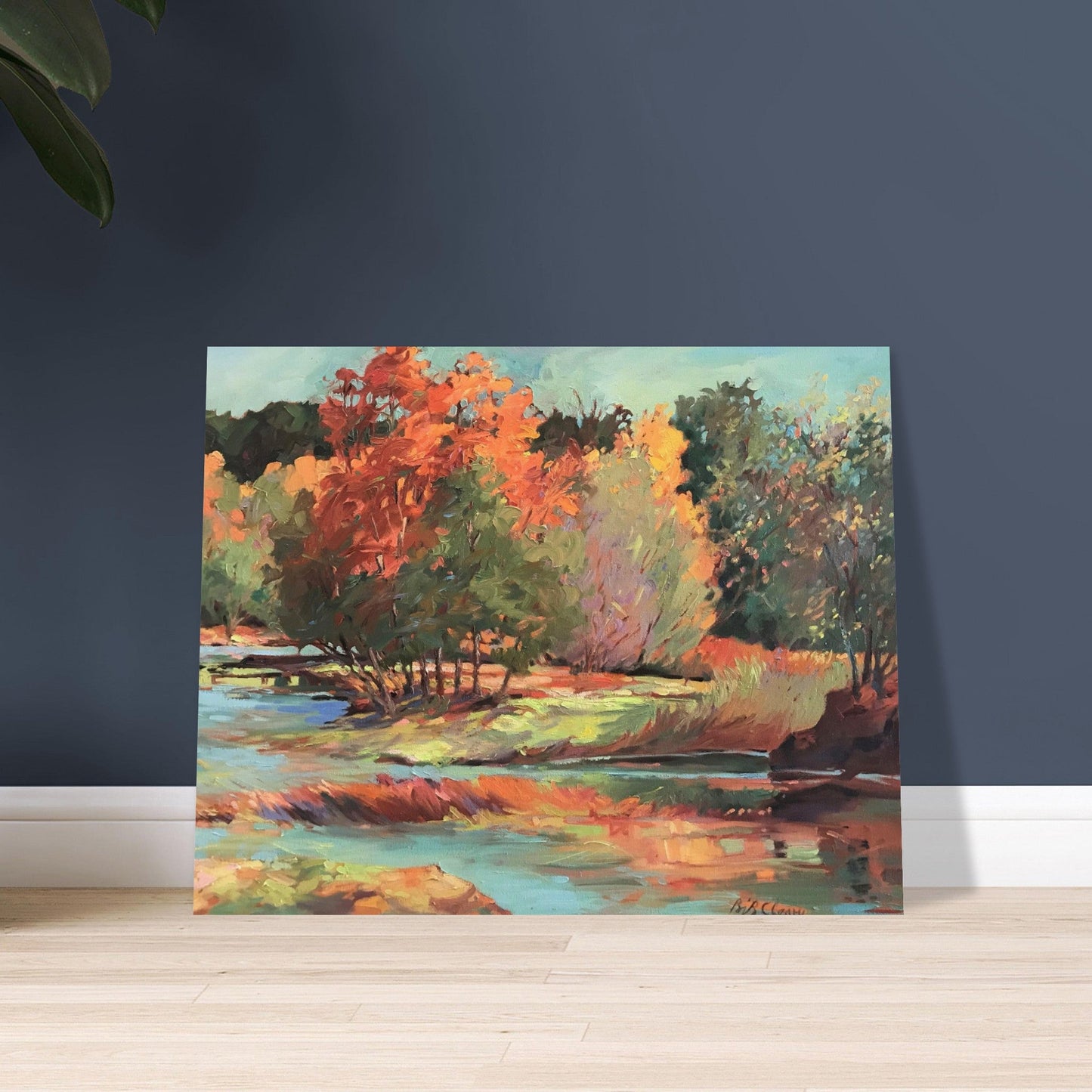 'Along the Illinois' Landscape I 16x20 Museum-Quality Matte Paper Poster | Original Artwork by American Artist Barbara Cleary (Fall Collection)