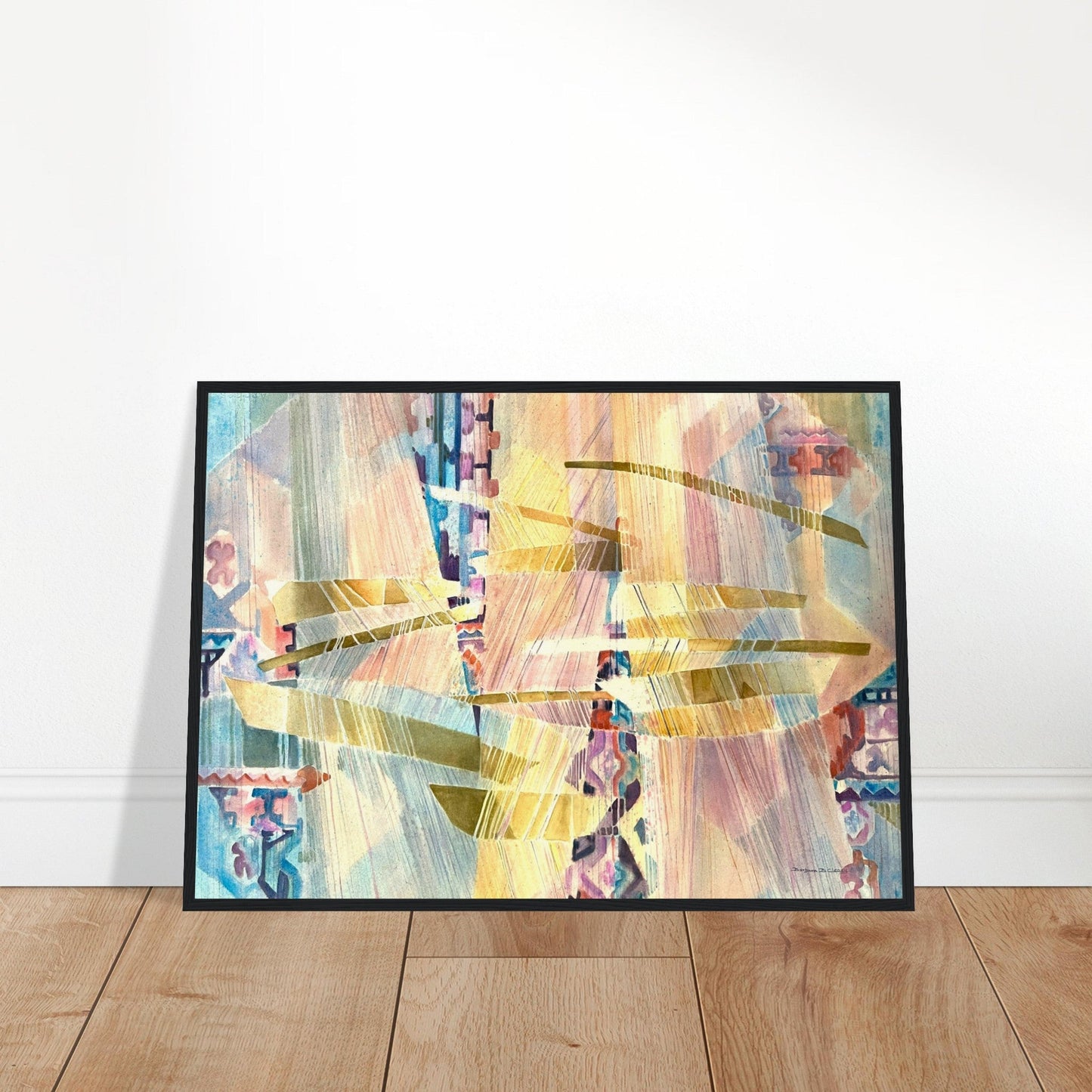 "Loom Series" Abstract | 20x28 inch Wooden Framed Art Print | Original Artwork by American Artist Barbara Cleary