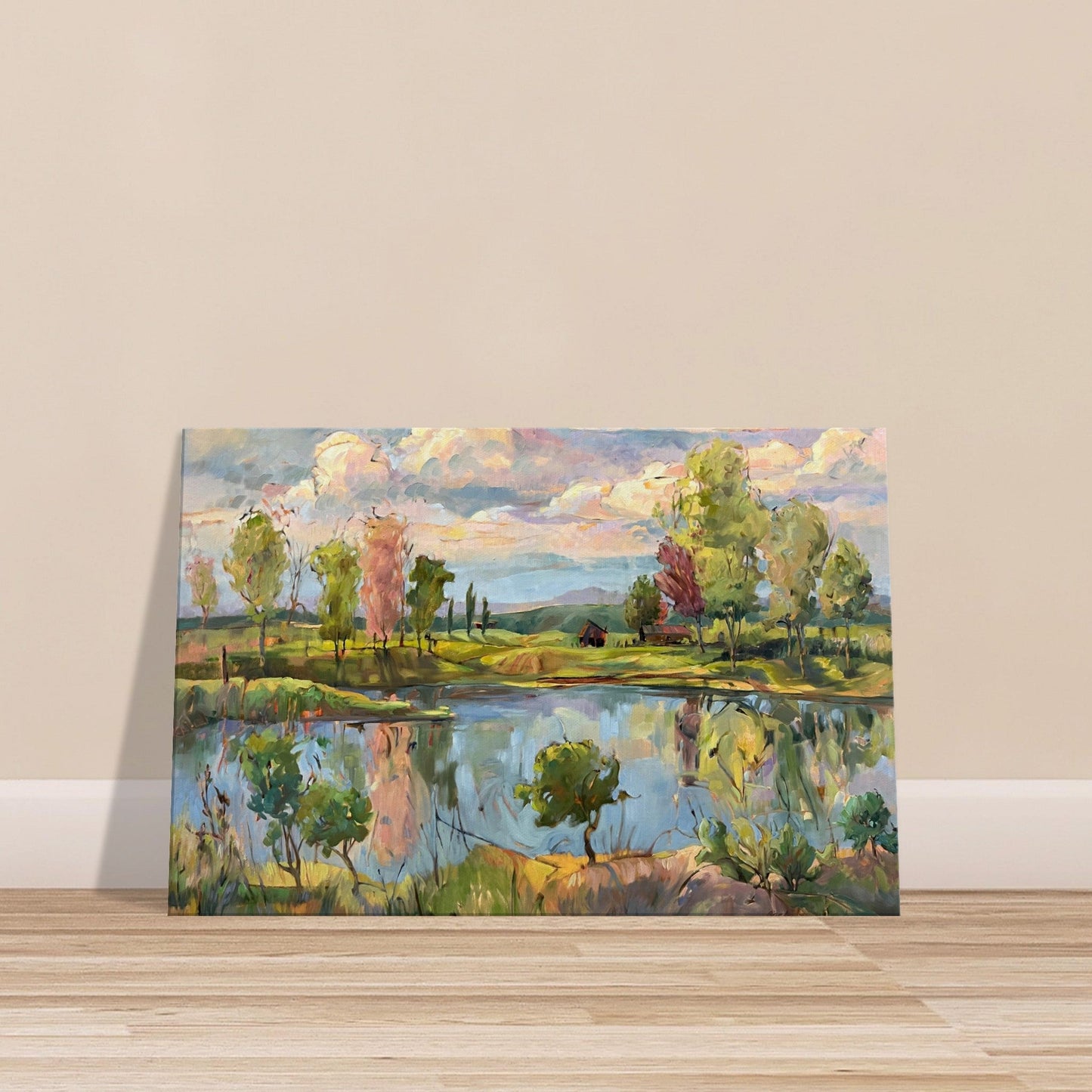 'The Pool' Landscape I 24x36 inch Art Print on Canvas I Original Artwork by American Artist Barbara Cleary