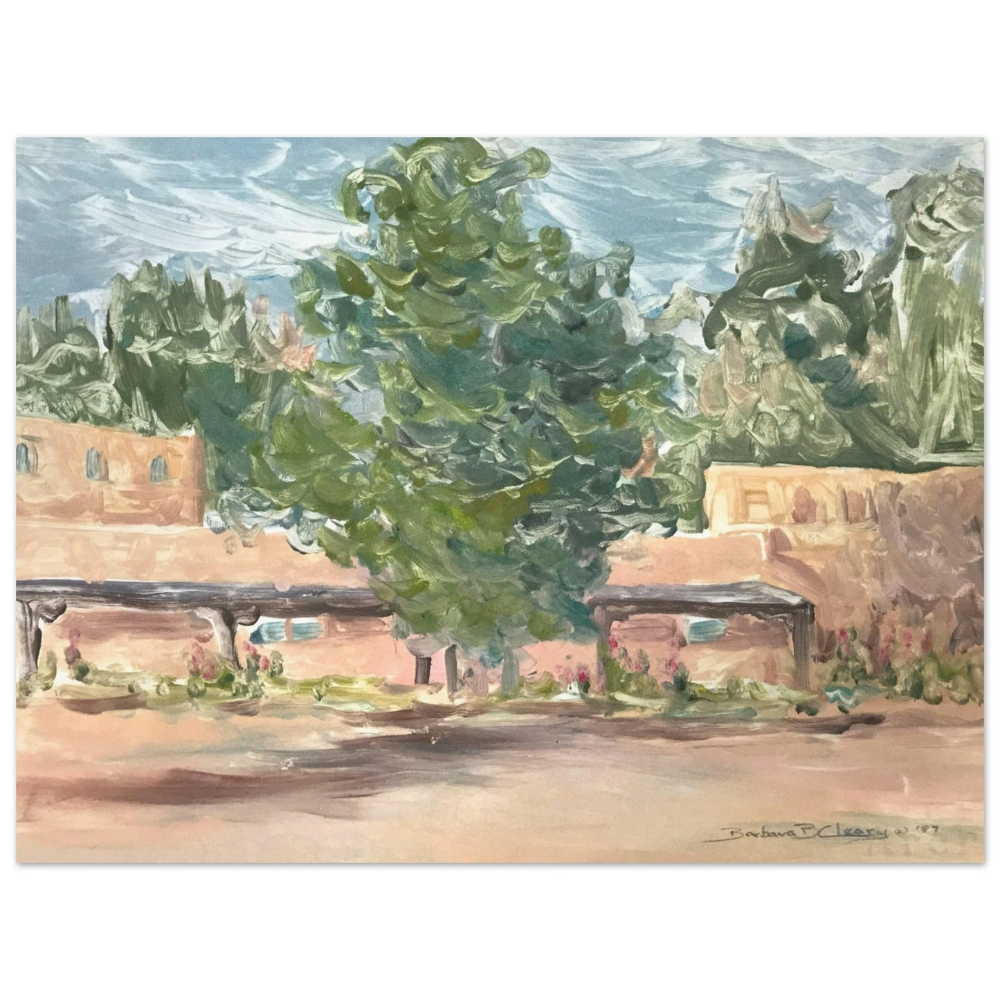 'Adobe Serenity 2' I 12x16 Museum-Quality Matte Paper Poster | Original Artwork by American Artist Barbara Cleary