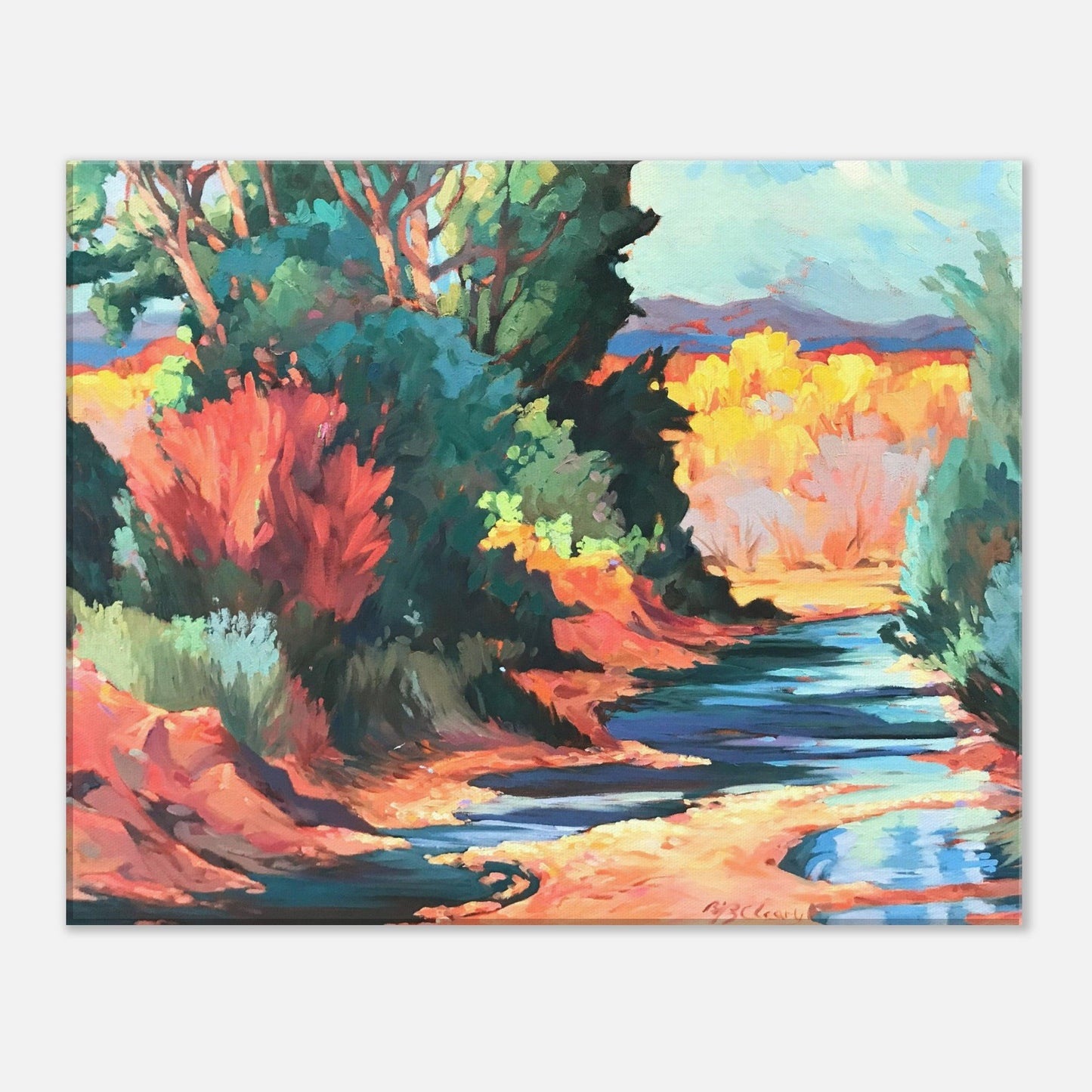 ‘Rio Pueblo’ Landscape | 16x20 Canvas Art Print | Original Artwork by American Artist Barbara Cleary