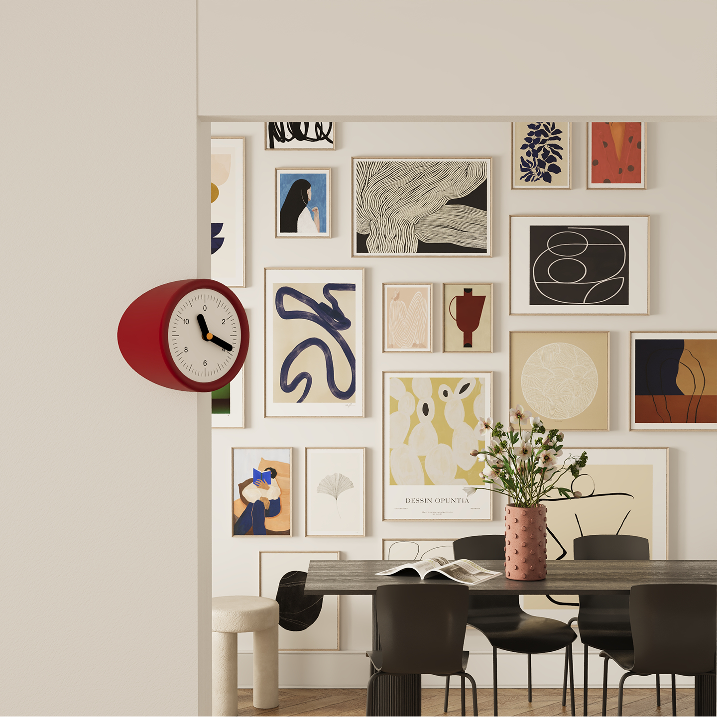 Red Corner Clock