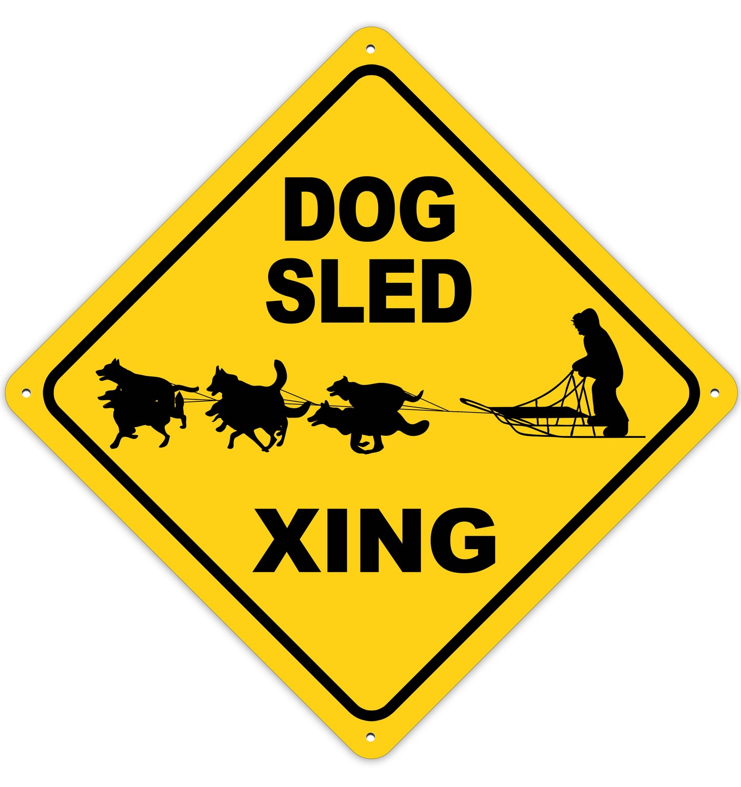Dog Sled Crossing Sign Aluminum Indoor/Outdoor Sign