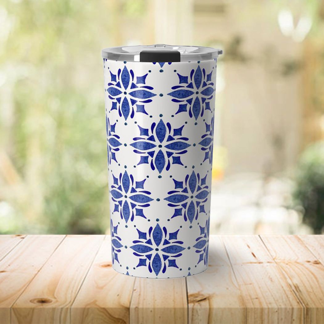 Dark Blue Tile Travel Mug