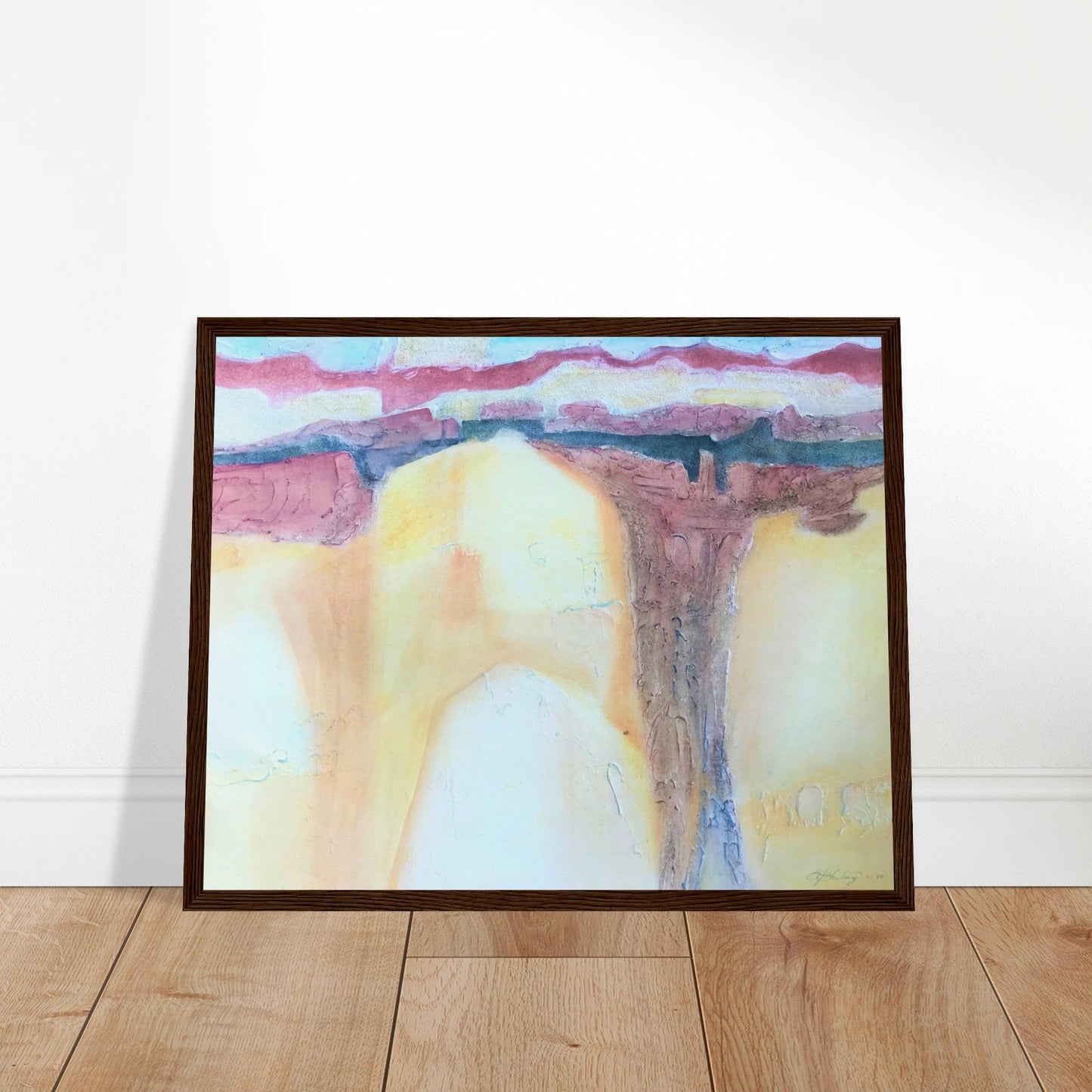 'Southwest Mixed Media' Abstract I 16x20 inch Wooden Framed Art Print  I Original Artwork by American Artist Barbara Cleary