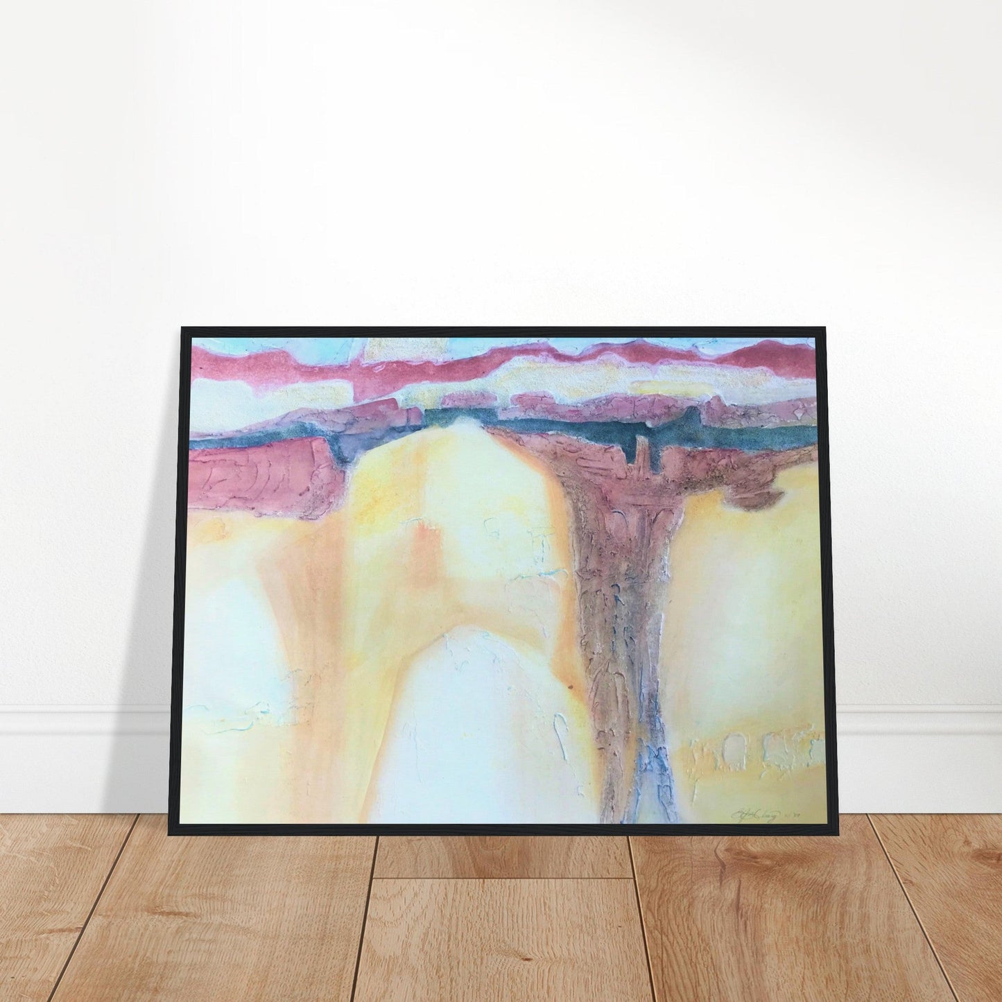 'Southwest Mixed Media' Abstract I 24x32 inch Wooden Framed Art Print  I Original Artwork by American Artist Barbara Cleary