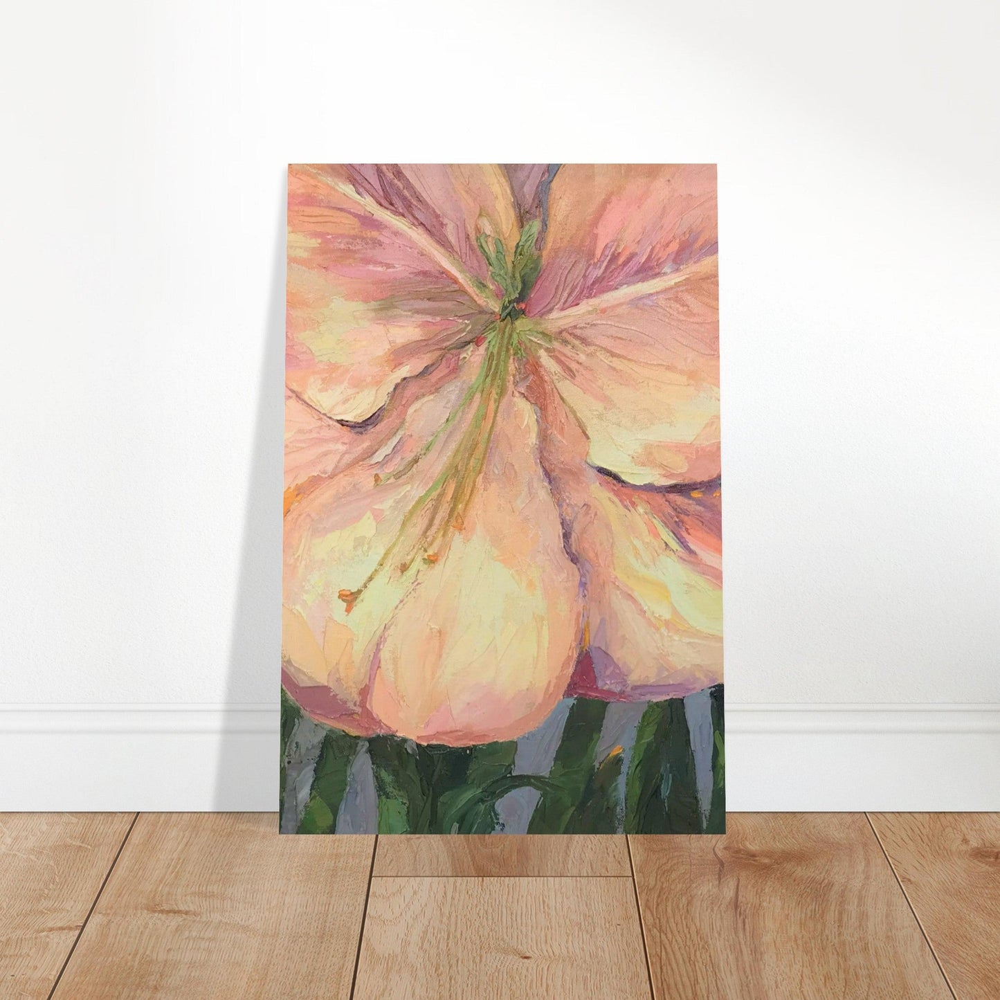 'Amaryllis 1' Floral I 12x18 Museum-Quality Matte Paper Poster | Original Artwork by American Artist Barbara Cleary