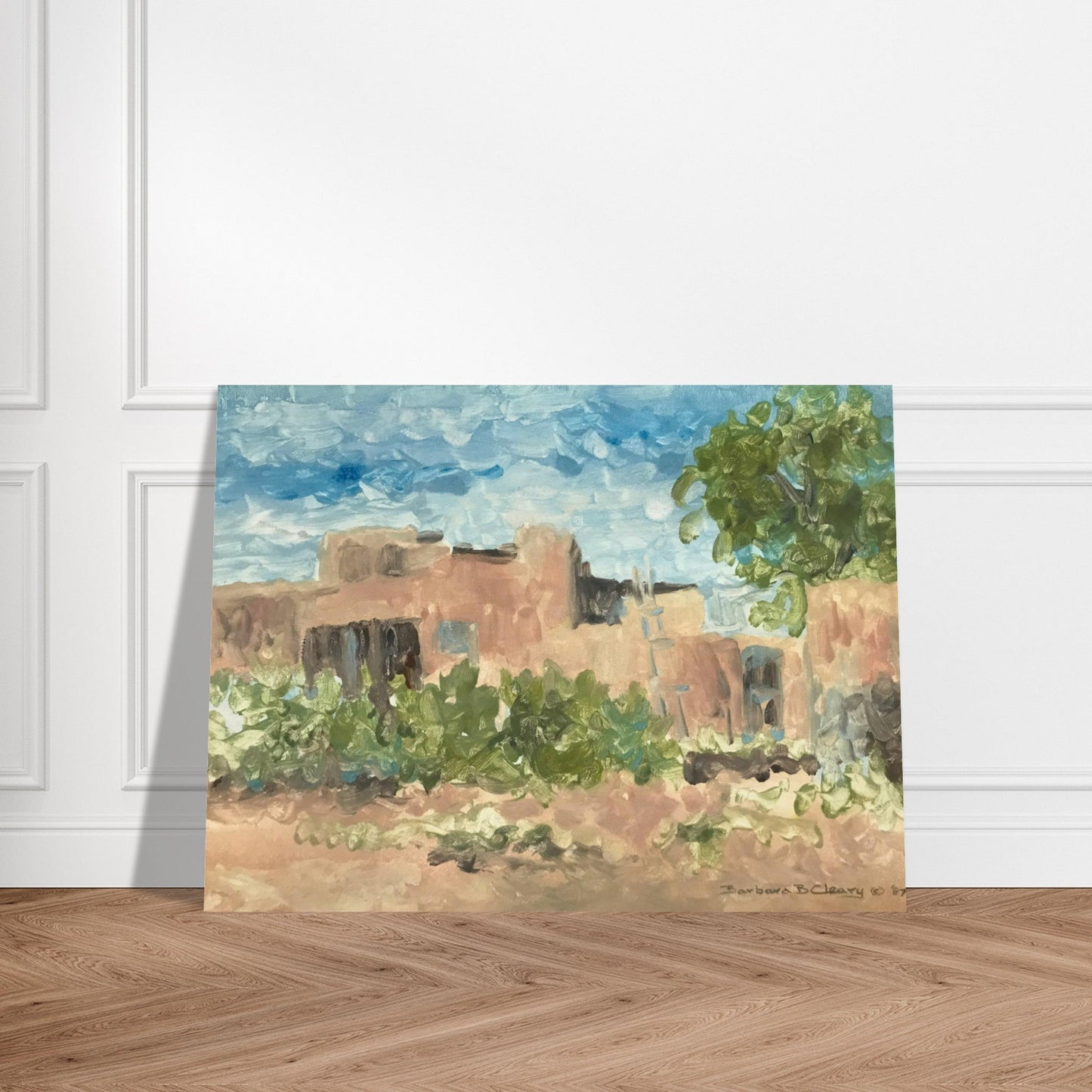 'Adobe Serenity 1' I 12x16 Museum-Quality Matte Paper Poster | Original Artwork by American Artist Barbara Cleary