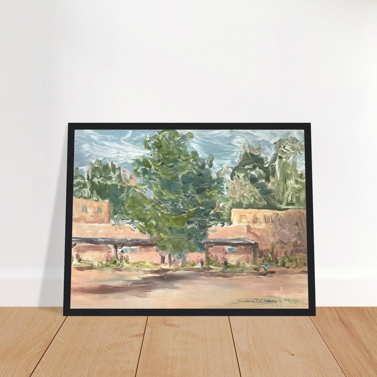 'Adobe Serenity 2' I 12x16 Wooden Framed Art Print | Original Artwork by American Artist Barbara Cleary