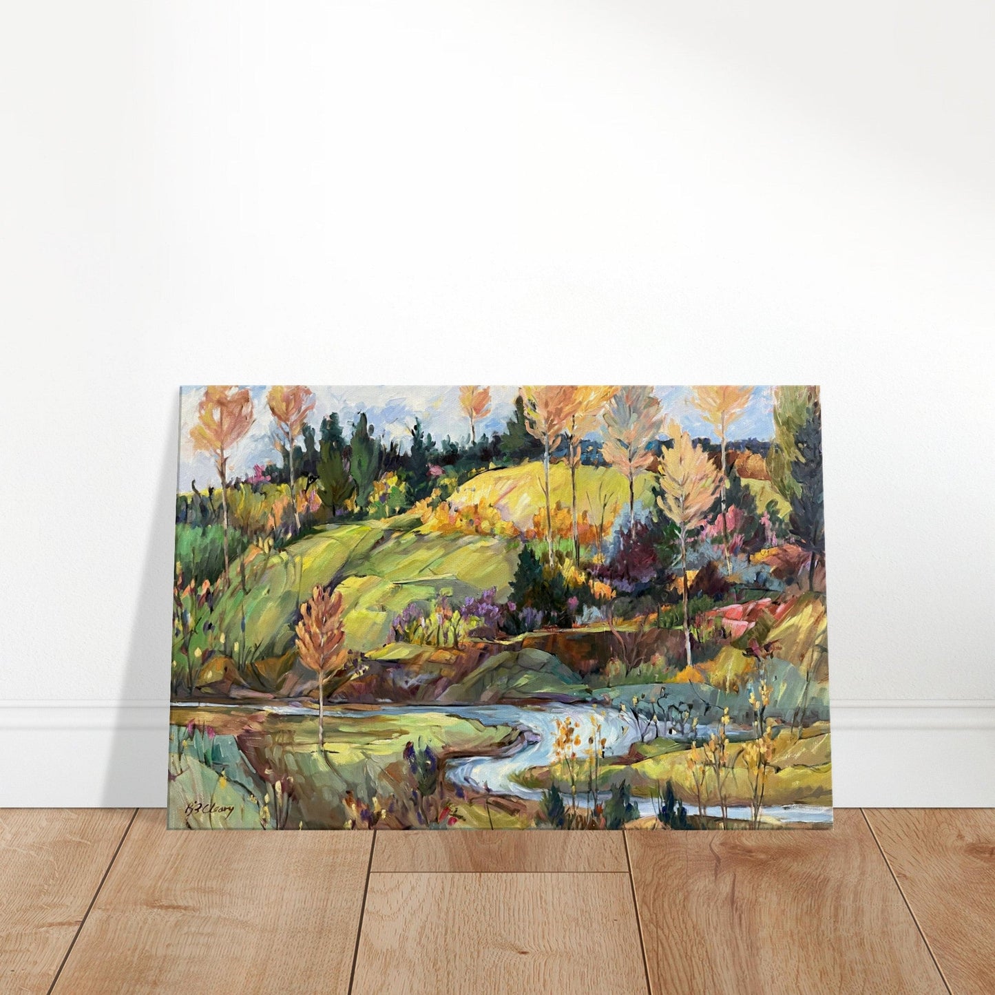 'Golden Hills' Landscape I 24x36 inch Art Print on Canvas I Original Artwork by American Artist Barbara Cleary