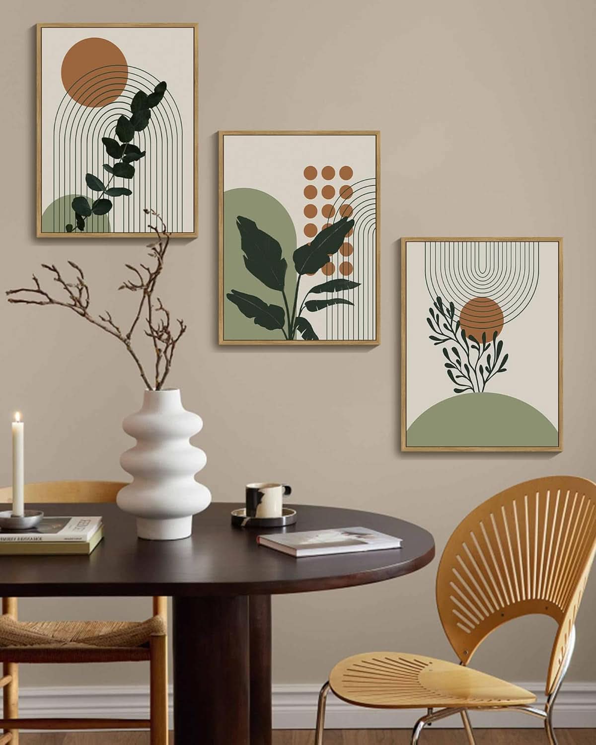 Framed Bohemian Botanical Wall Art Sage 11X14 Inches