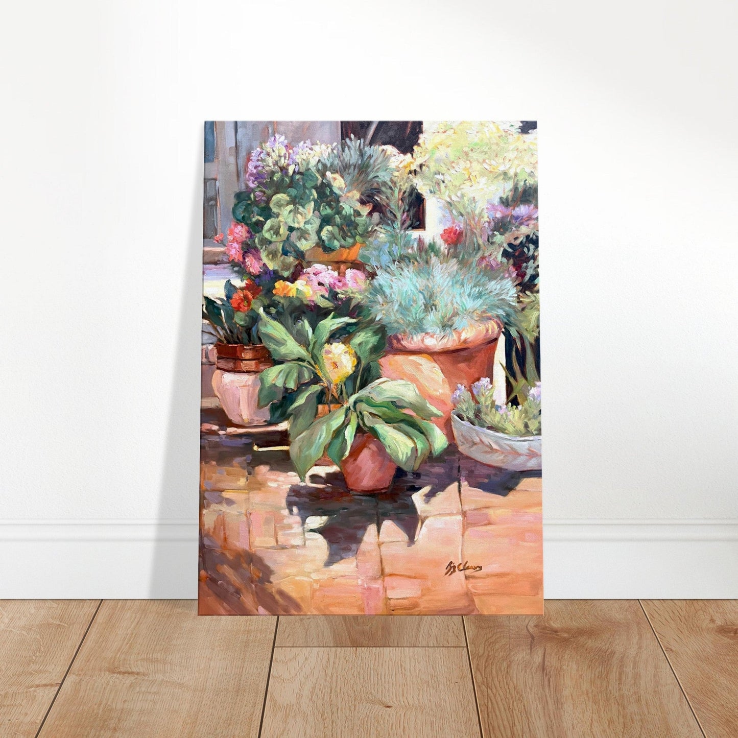 'Garden Serenity' Floral I 28x40 inch Art Print on Canvas I Original Artwork by American Artist Barbara Cleary
