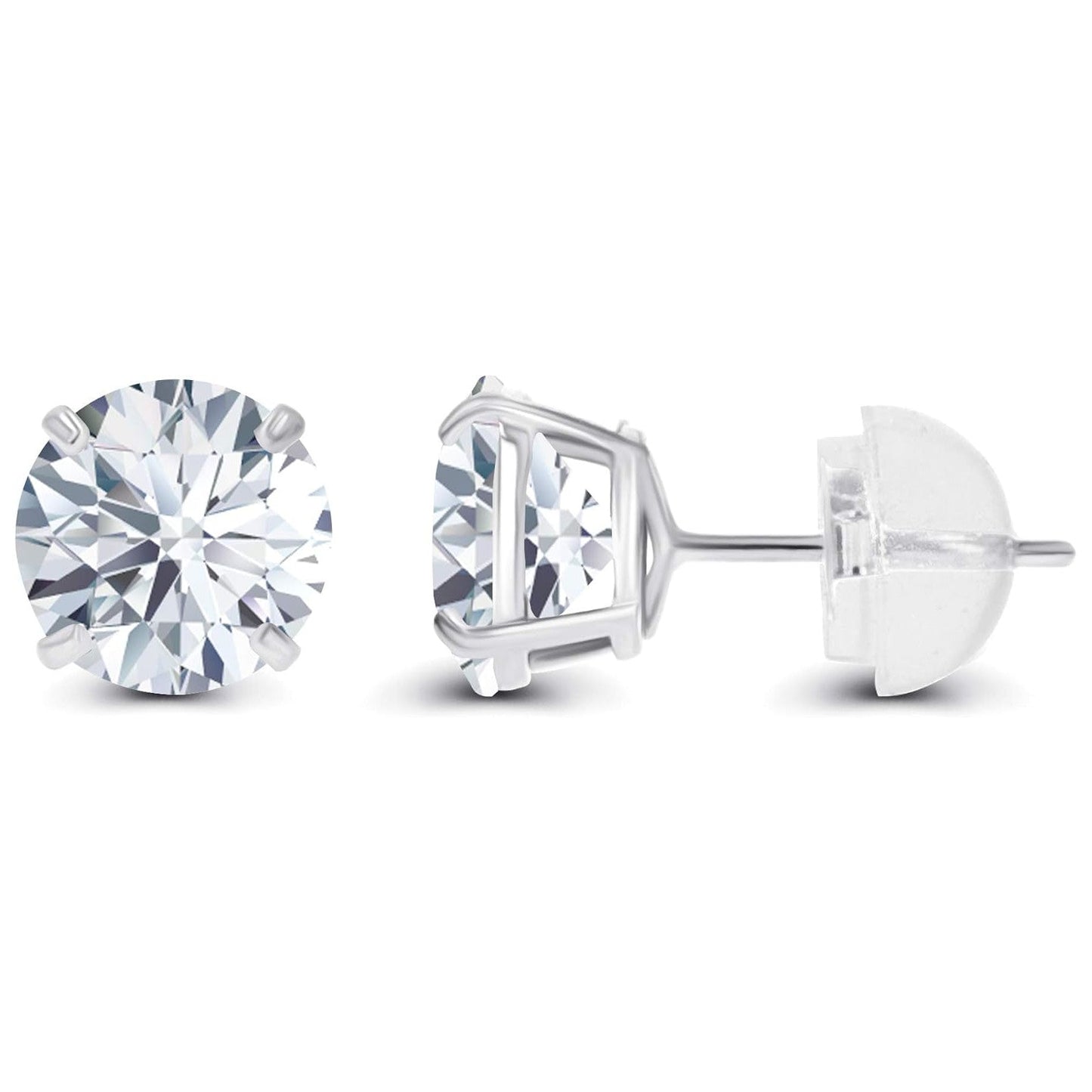 1.50 CTW Lab-Grown Diamond Stud Earrings in 14K White or Yellow Gold – F Color, VS Clarity | AGI Certified