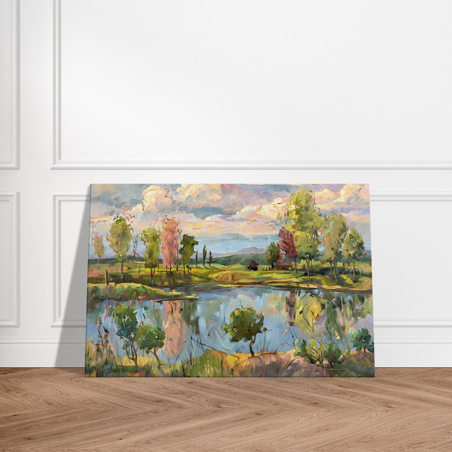 'The Pool' Landscape I 24x36 inch Art Print on Canvas I Original Artwork by American Artist Barbara Cleary