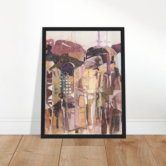'San Francisco De Asis #2' Abstract I 12x16 inch Wooden Framed Art Print  I Original Artwork by American Artist Barbara Cleary
