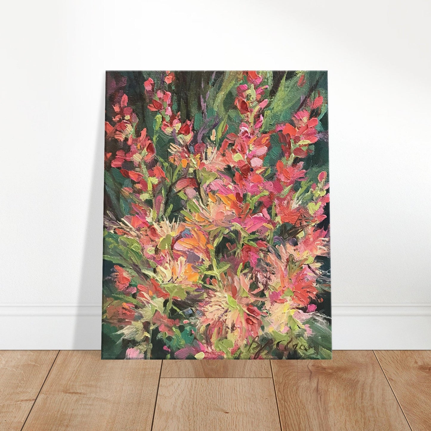'Blossom Study' Floral I 16x20 inch Art Print on Canvas I Original Artwork by American Artist Barbara Cleary