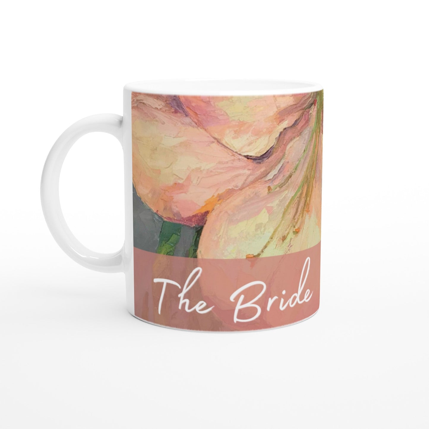 'Bride' 11oz White Ceramic Mug | Bridal Collection with 'Amaryllis' Artwork by American Artist Barbara Cleary