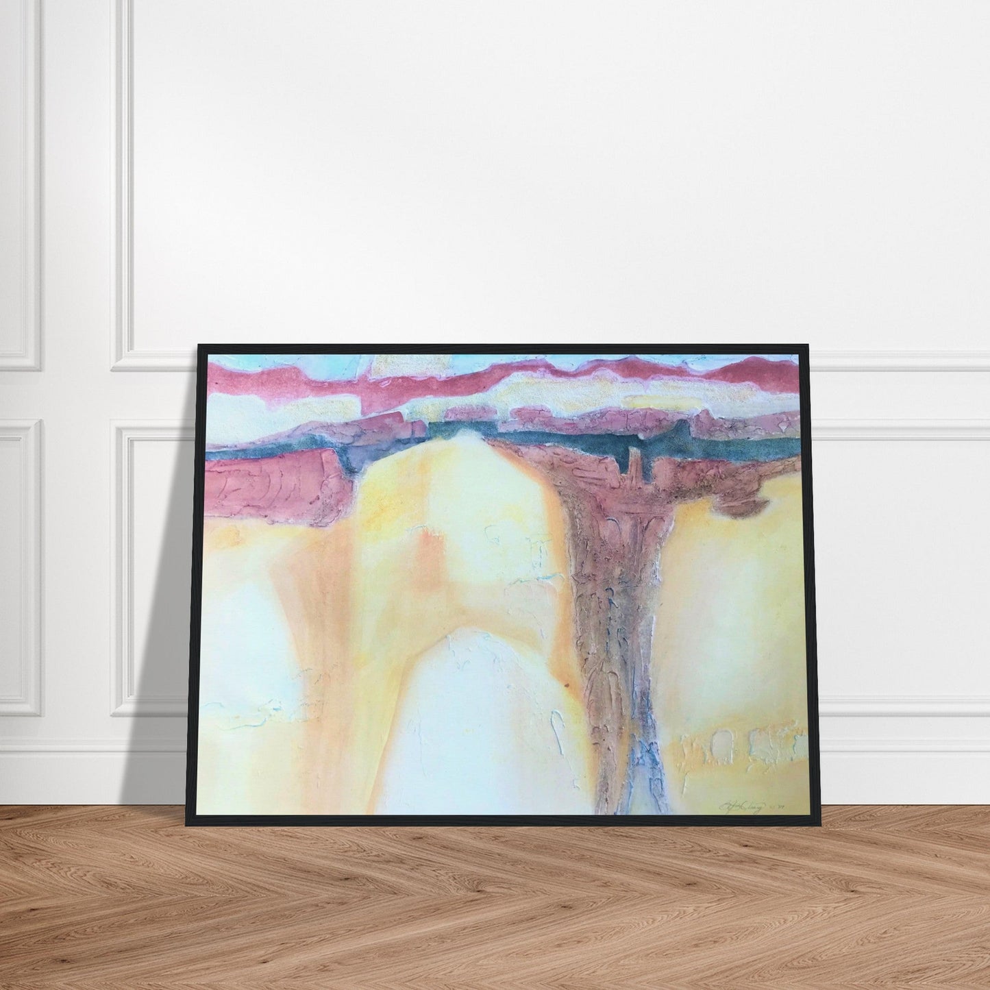 'Southwest Mixed Media' Abstract I 24x32 inch Wooden Framed Art Print  I Original Artwork by American Artist Barbara Cleary