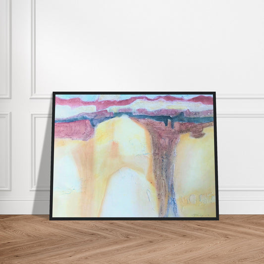 'Southwest Mixed Media' Abstract I 24x32 inch Wooden Framed Art Print  I Original Artwork by American Artist Barbara Cleary