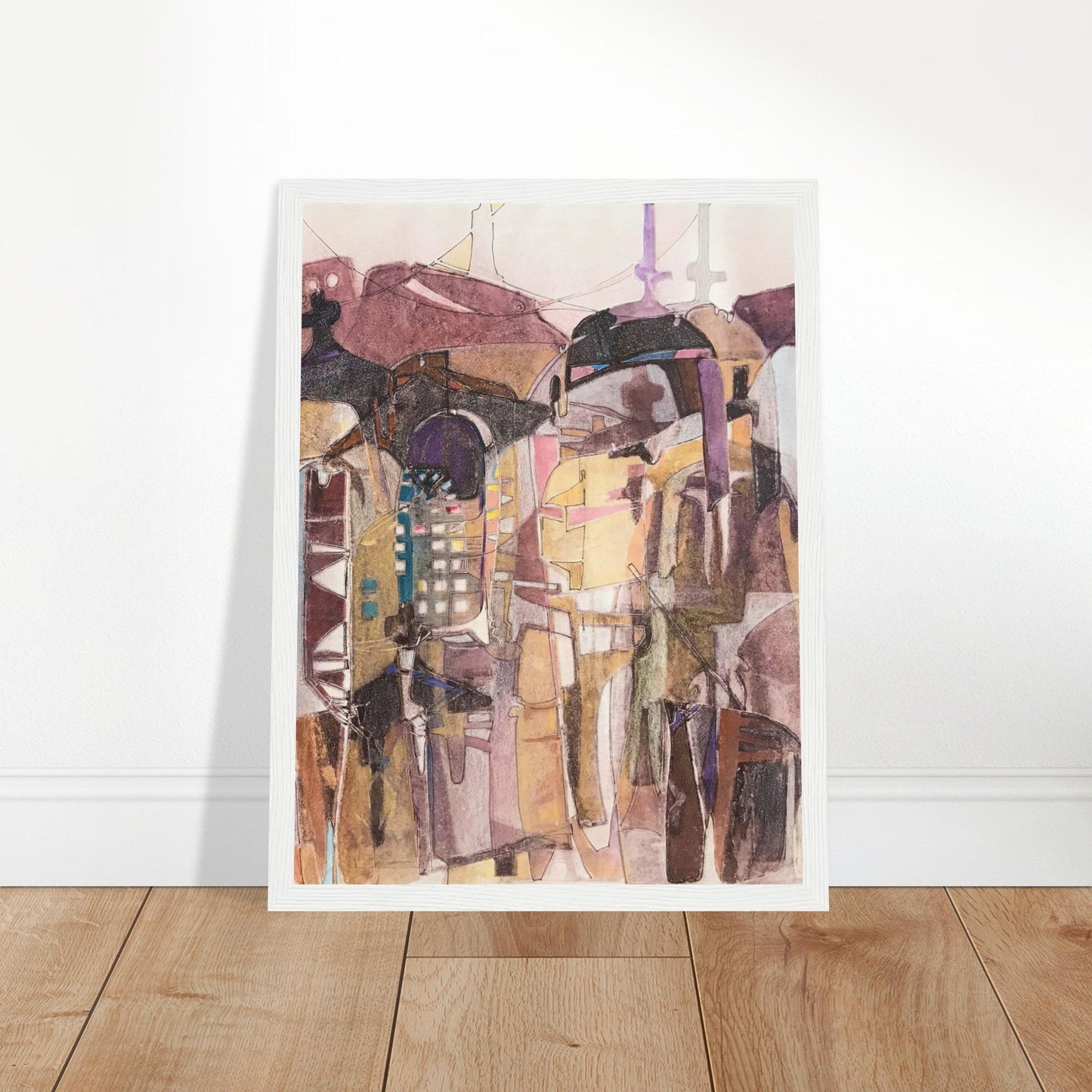 'San Francisco De Asis #2' Abstract I 12x16 inch Wooden Framed Art Print  I Original Artwork by American Artist Barbara Cleary