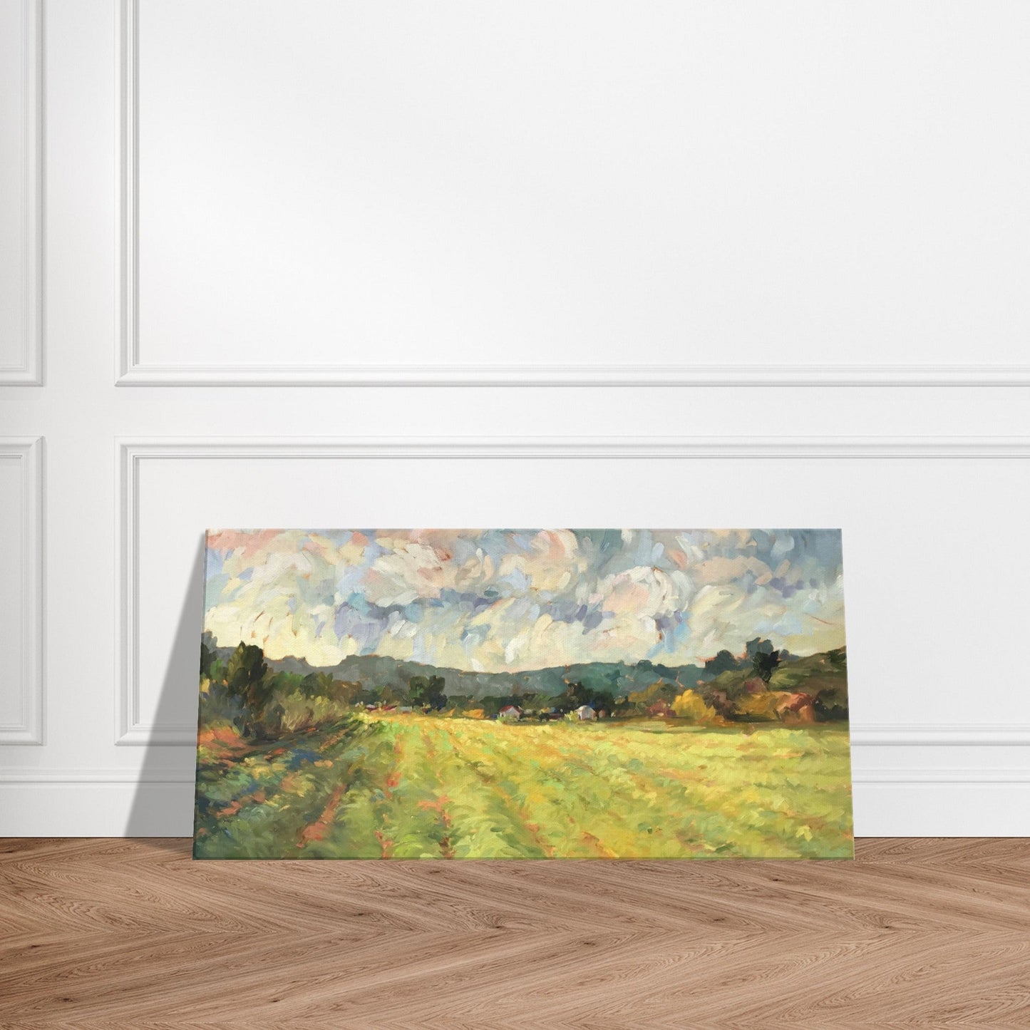 'Before the Harvest' Landscape I 16x32 inch Art Print on Canvas I Original Artwork by American Artist Barbara Cleary