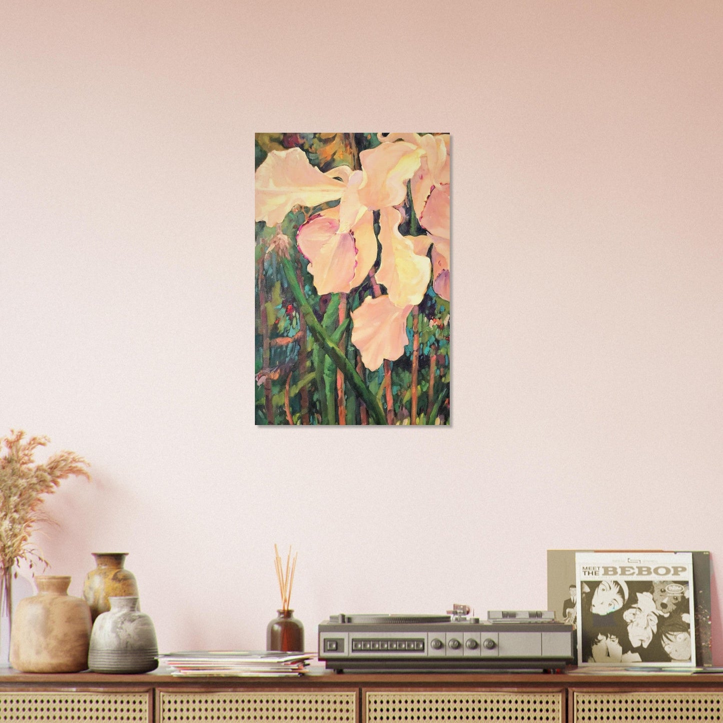 'Pink Orchid' Floral I 16x24 Museum-Quality Matte Paper Poster | Original Artwork by American Artist Barbara Cleary