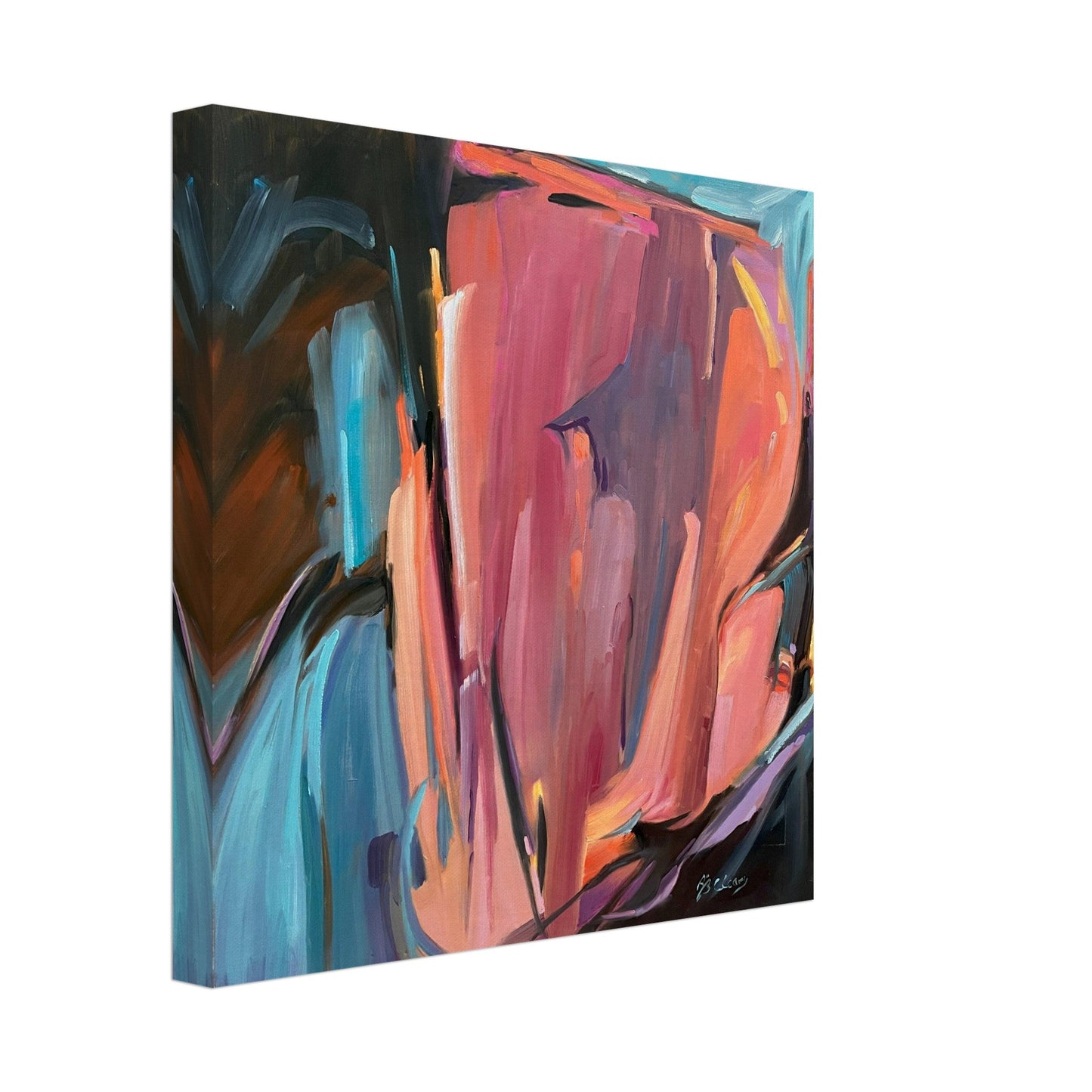 ‘Colorscape' Abstract I 12x12 inch Art Print on Canvas I Original Artwork by American Artist Barbara Cleary