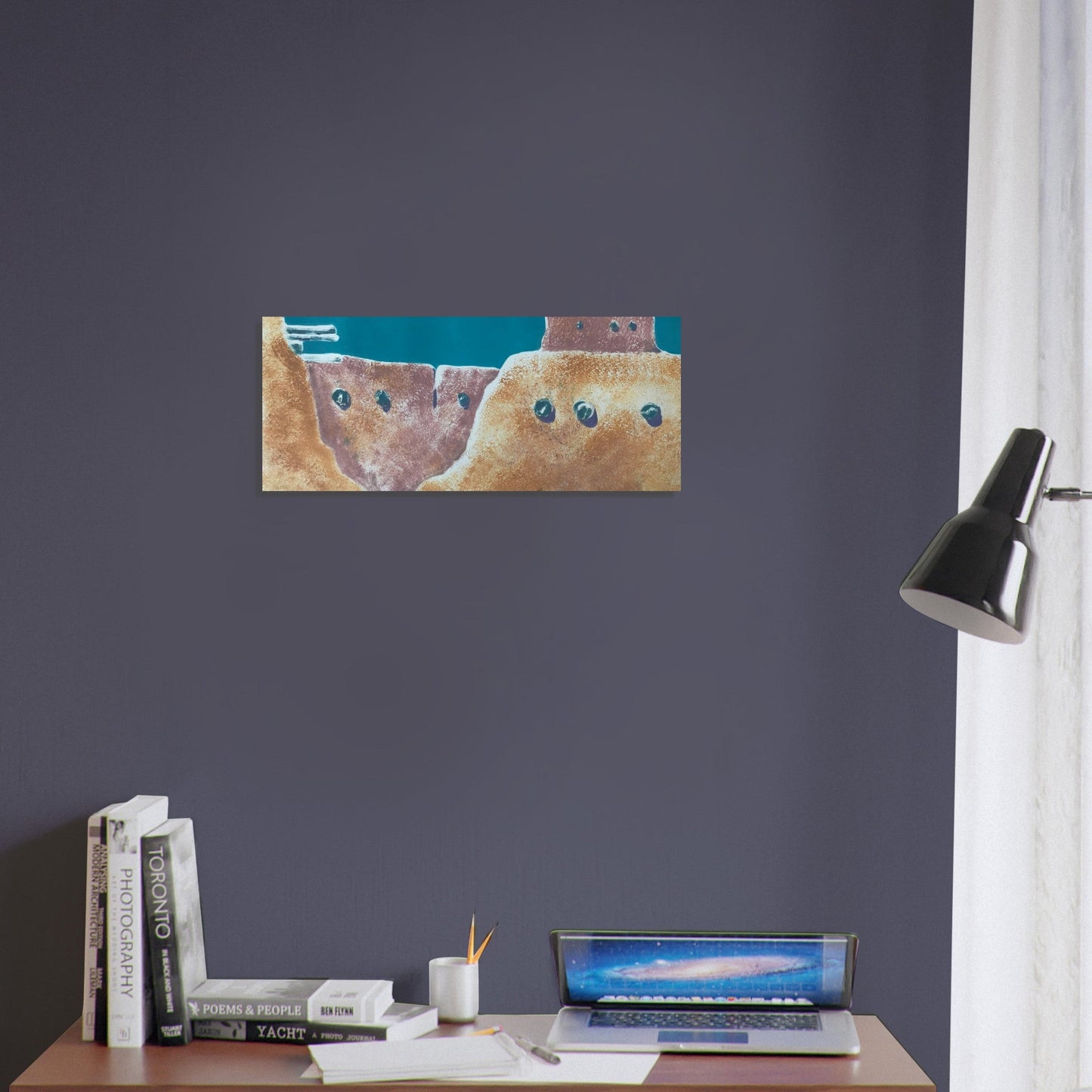 'Pueblo Series 2' Abstract I 10x24 Museum-Quality Matte Paper Poster | Original Artwork by American Artist Barbara Cleary