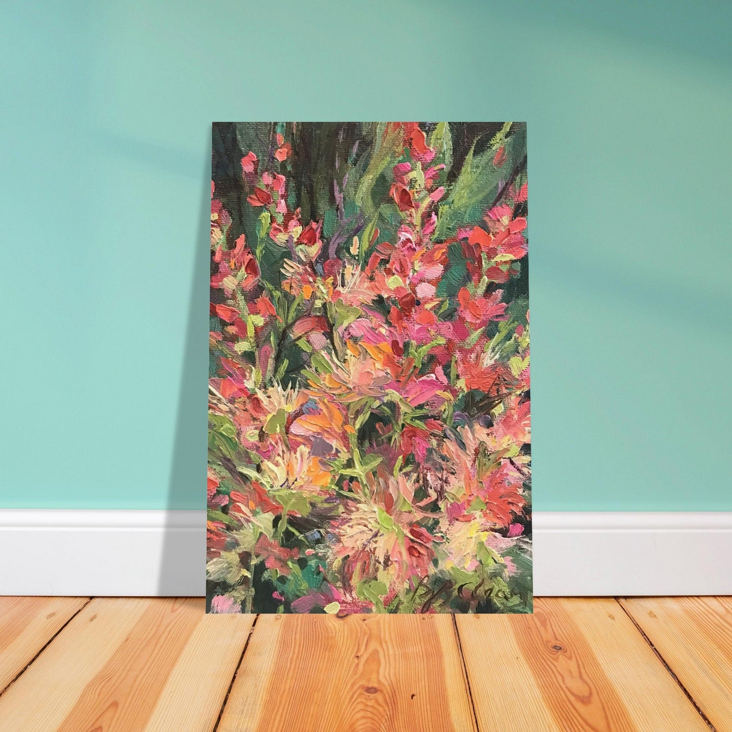 'Blossom Study' Floral I 16x24 Museum-Quality Matte Paper Poster | Original Artwork by American Artist Barbara Cleary (Fall Collection)