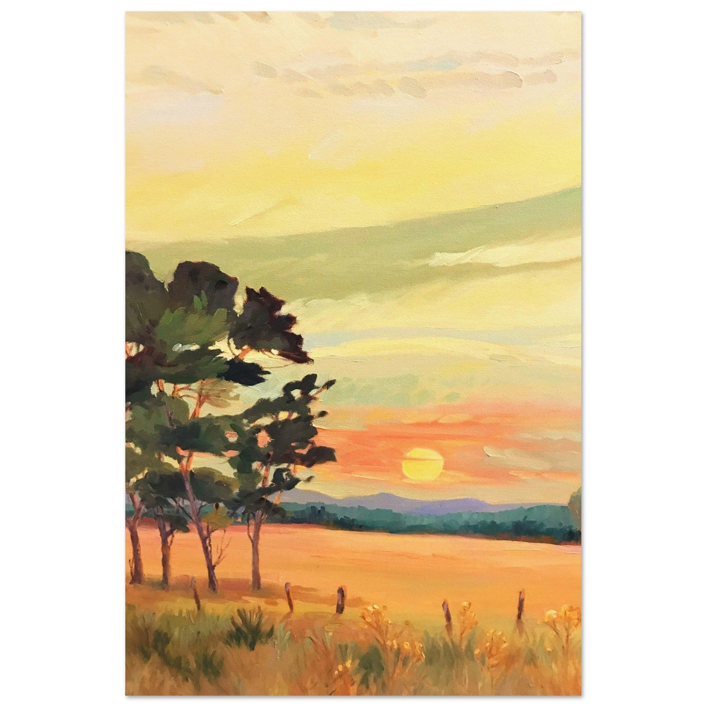 'Sunrise' Landscape I 16x24 Museum-Quality Matte Paper Poster | Original Artwork by American Artist Barbara Cleary