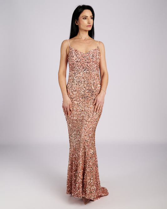 Pink Star Sequin Maxi Dress " evening dresses "