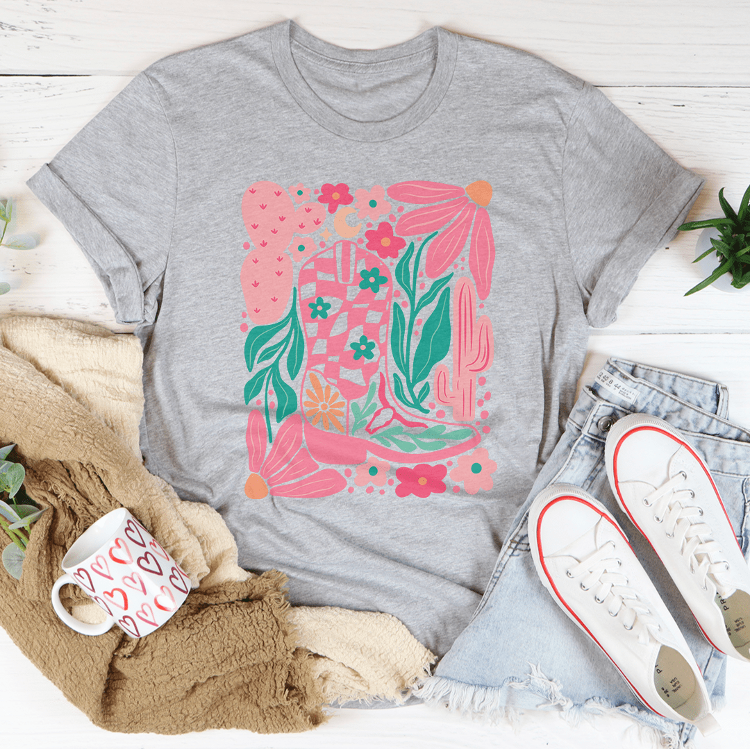 Floral Cowboy Boot Tee