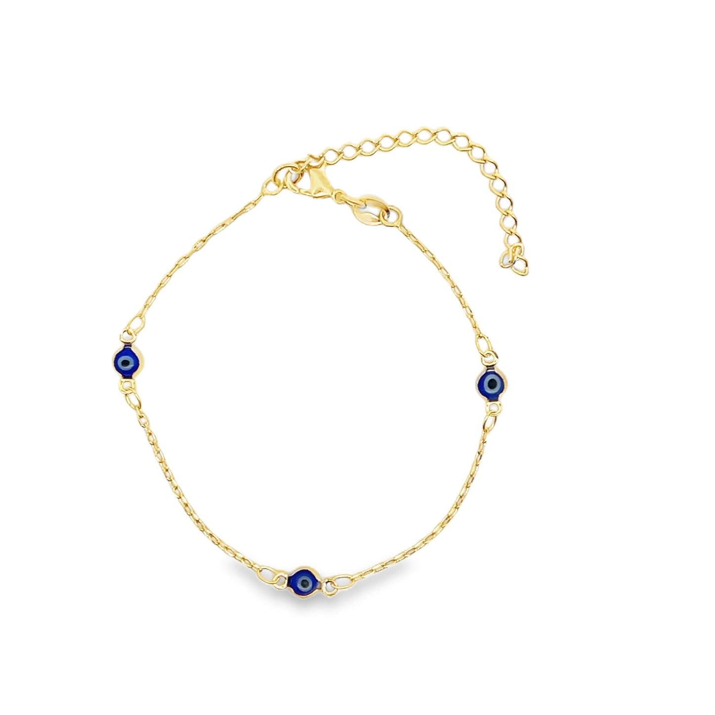 Dainty Evil Eye Charm Station Bracelet (G124/I268)