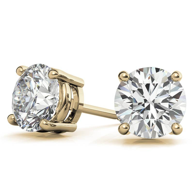 1.50 CTW Lab-Grown Diamond Stud Earrings – G/VS Clarity, 14k Gold Over Sterling Silver, White or Yellow Gold