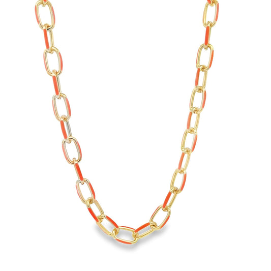 Enamel Paperclip Chain Bracelet (F85/I475)