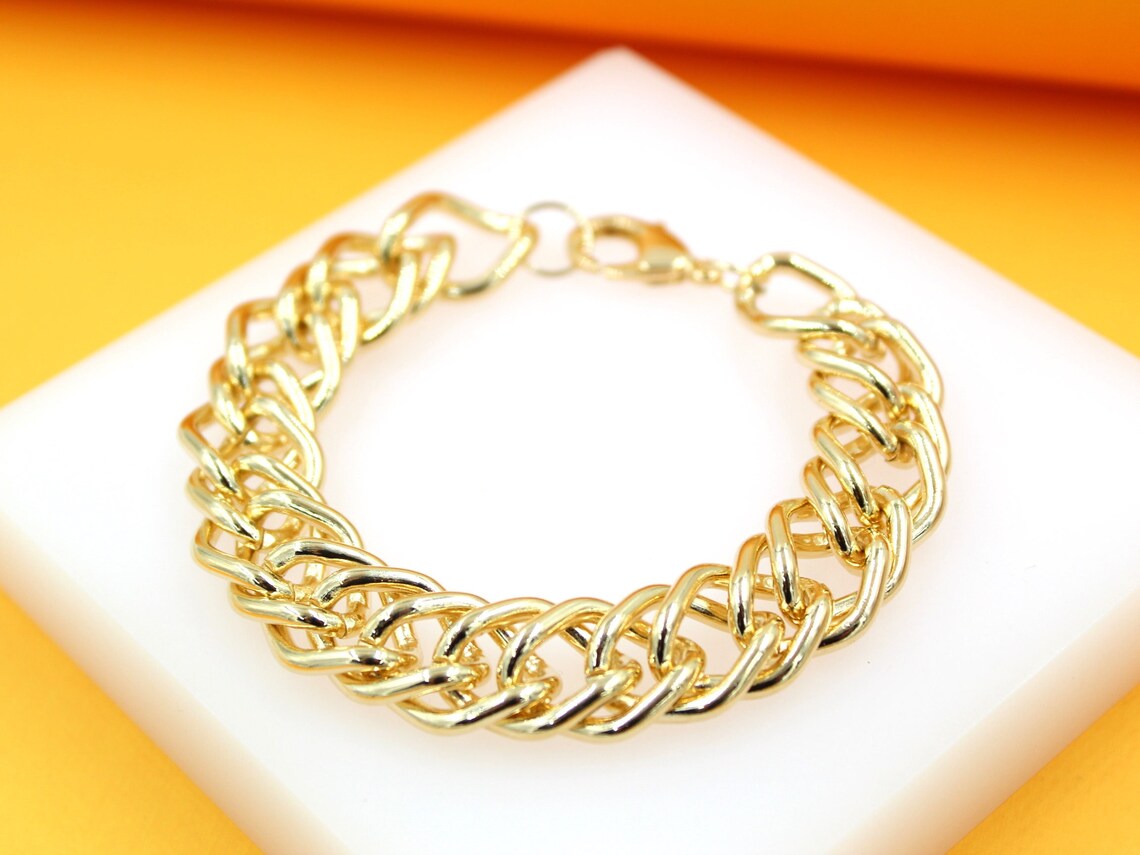 18K Gold Filled Thick Curb Link Chain (I242)