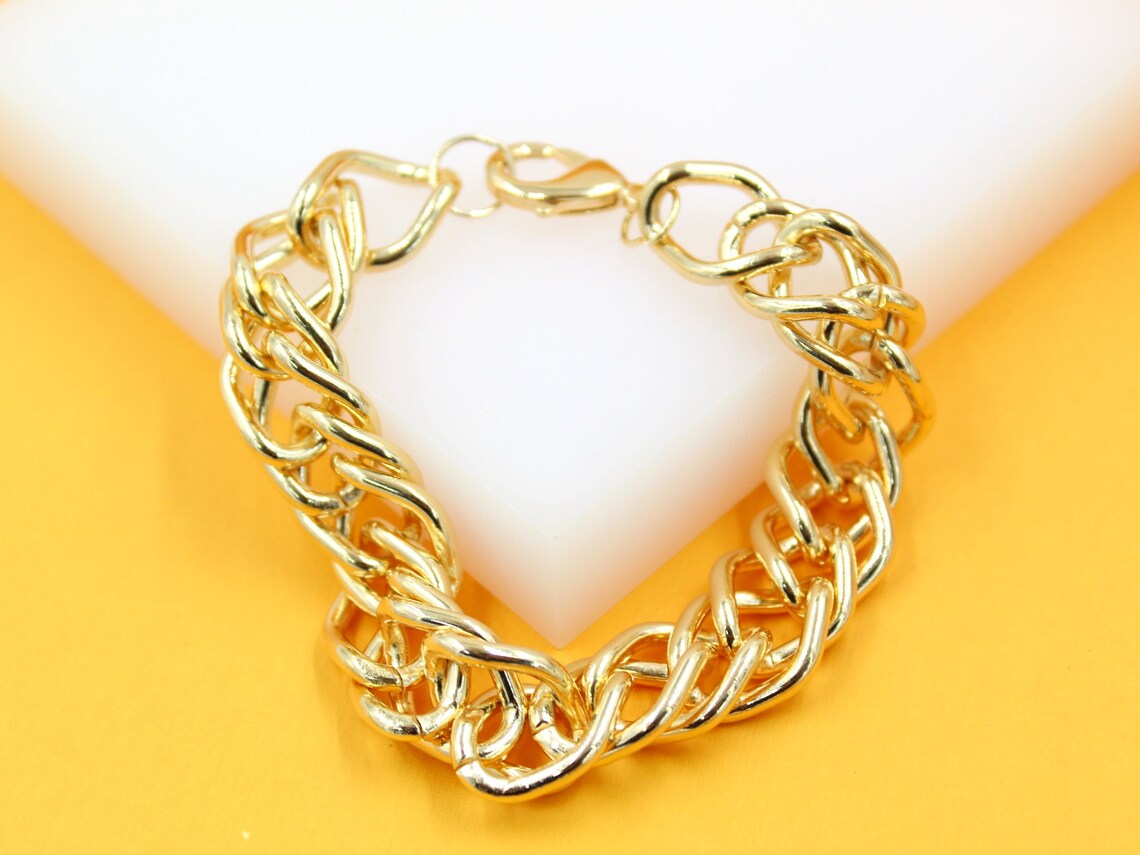18K Gold Filled Thick Curb Link Chain (I242)