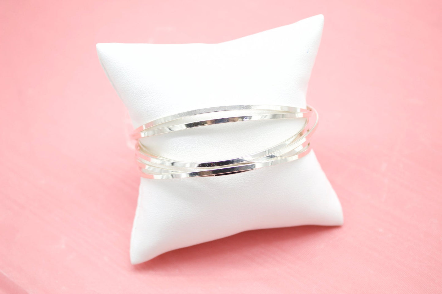 18K Rhodium Filled Wrist Cuff Bangle