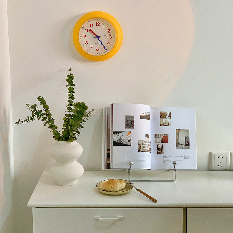 Modern Plastic Yellow Wall Clock