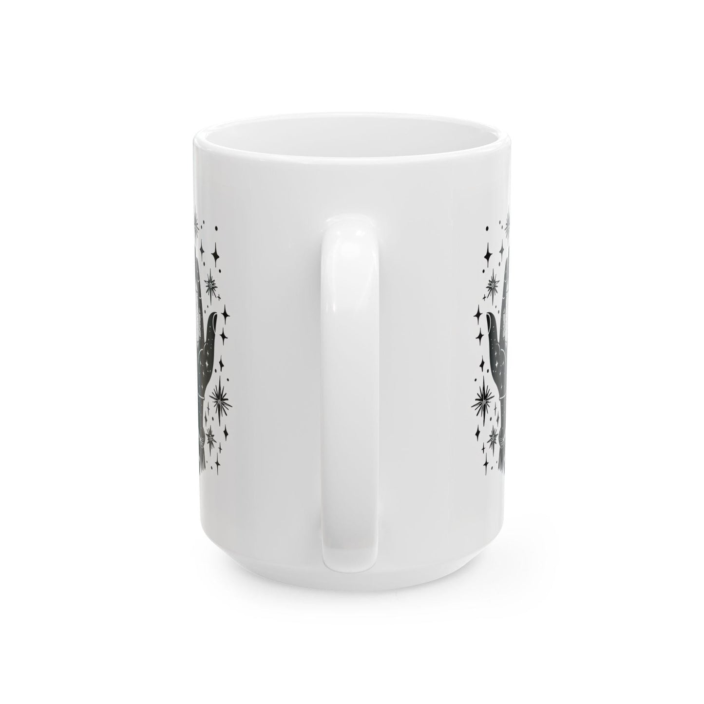 Mystical Crystal Hands Coffee Mug | Witchy Celestial Art, 15oz