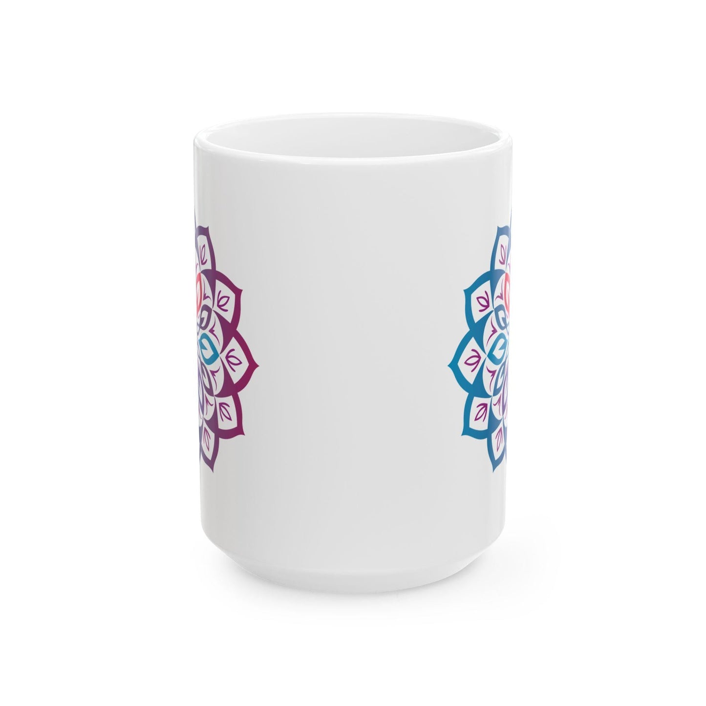 Mandala Ceramic Coffee Mug | Mystic Aura, Boho Art, 15oz
