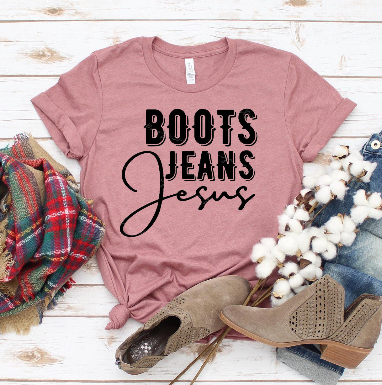 Boots Jeans Jesus T-shirt
