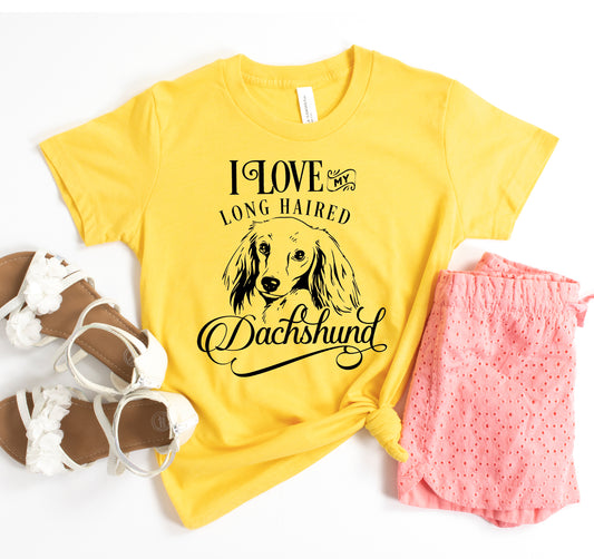 I Love My Long Haired Dachshund T-shirt