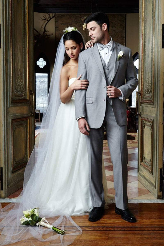 "Madison" Heather Grey Suit Jacket Notch (Separates)