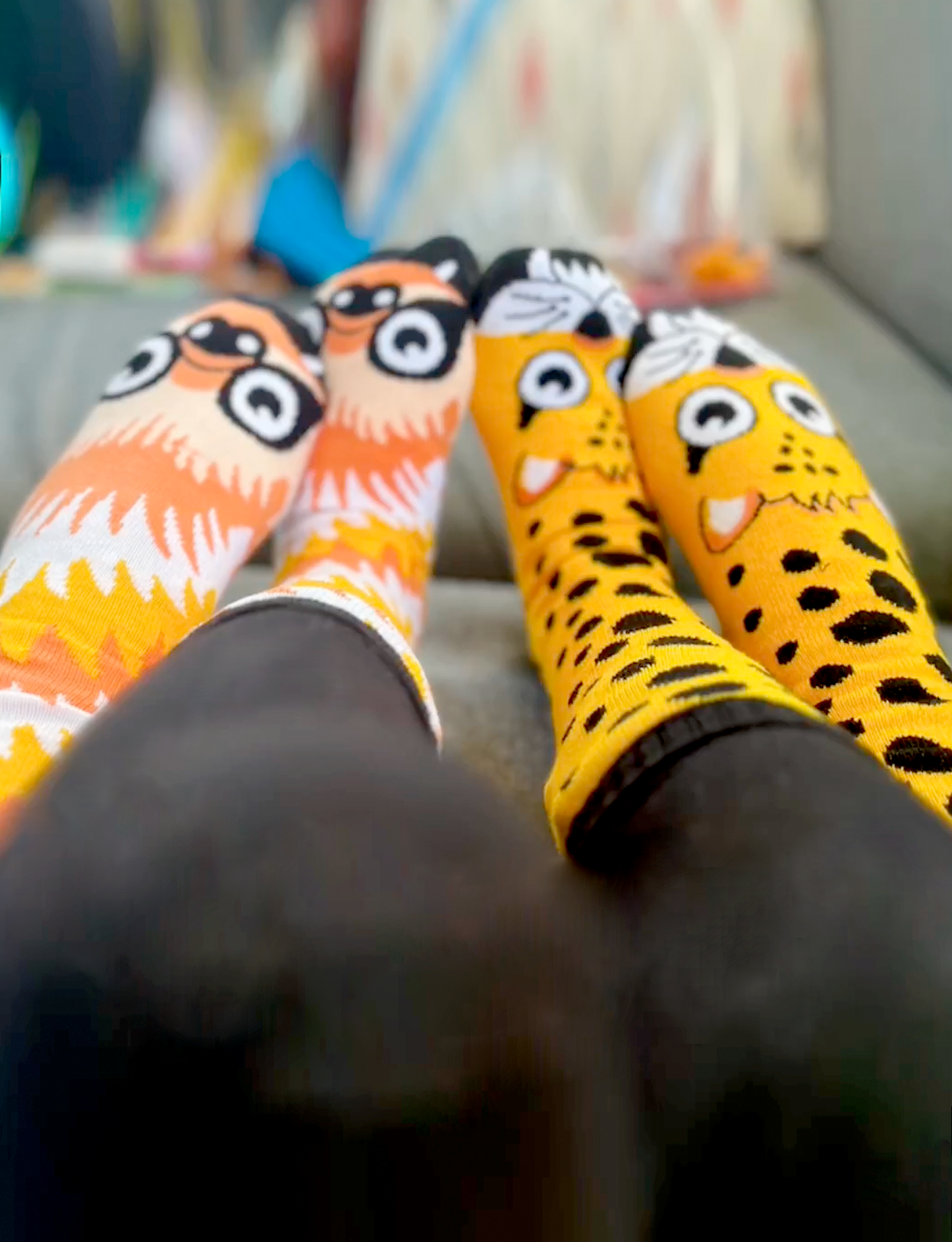 SLOTH & CHEETAH DAD AND ME SOCK SET