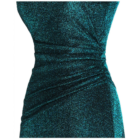 Off Shoulder Pleated Evening Dresses Long Party Gown Peacock green