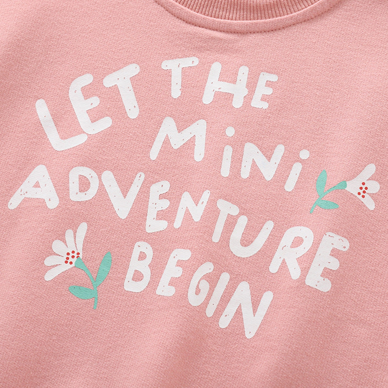 Spring and Autumn Girls Letters Pattern Long Sleeves Pullover and Cartoon Pants Clothing Set, MyKids-USA®, Baby & Toddler Outfits, MyKids-USA -  -  -  -  -  -  - .